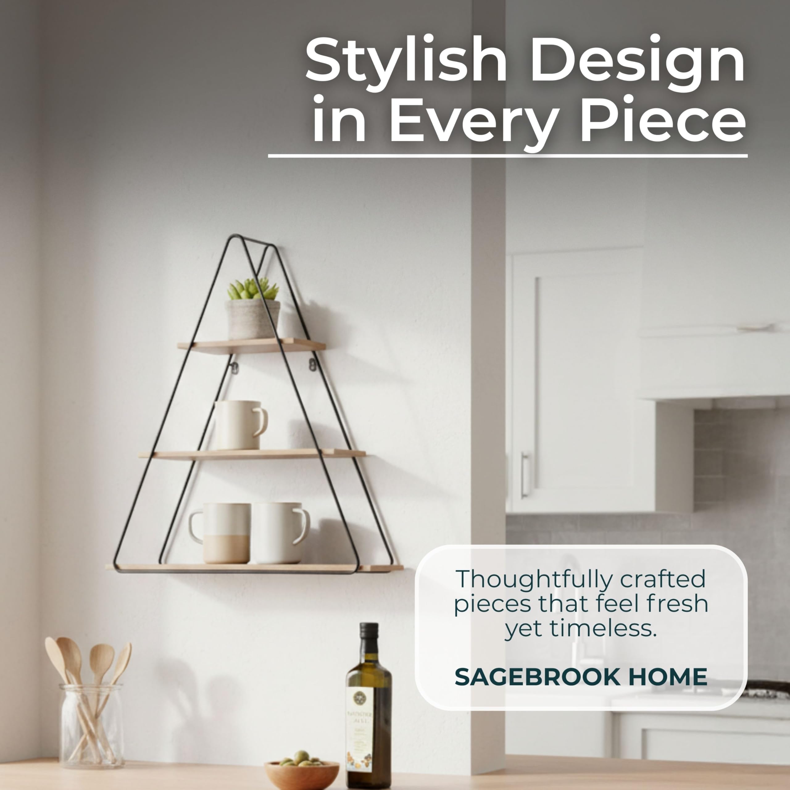 Amazon.com: Sagebrook Home Triangle Wall Shelf - Modern Industrial